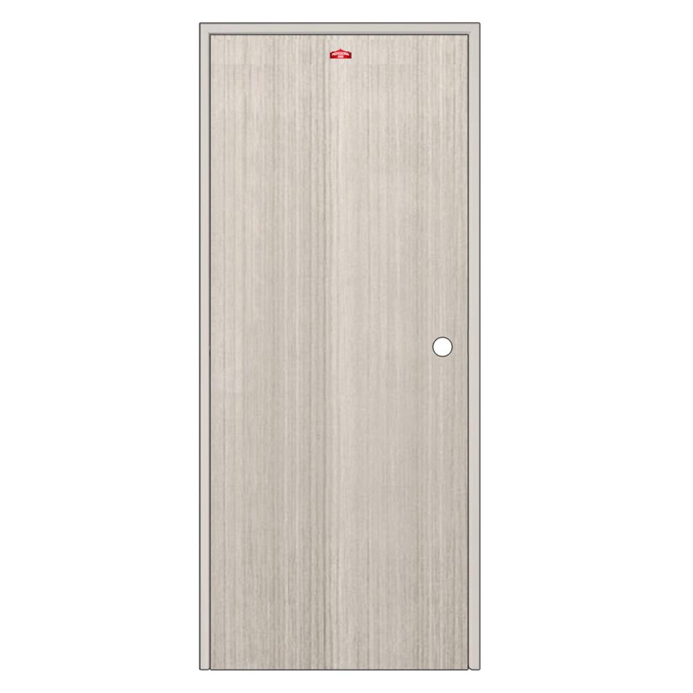 ชุดประตูภายในเหล็ก เจาะลูกบิด PROFESSIONAL DOOR FR2LG+D241 96.4x203.5 ซม. สีเทา (เปิดด้านซ้าย ออกด้านนอก)