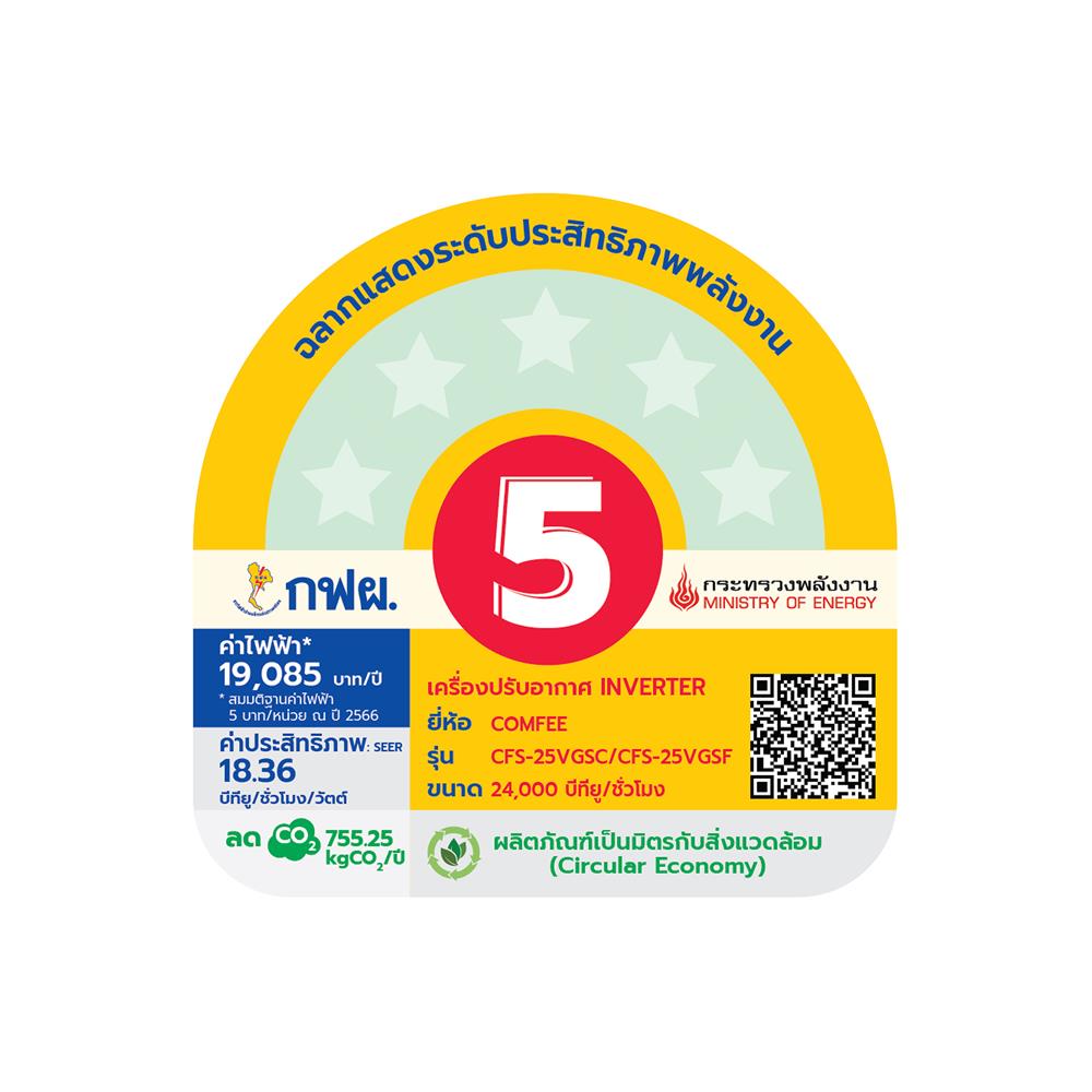 แอร์ผนัง COMFEE CFS-25VGSF 24000 บีทียู อินเวอร์เตอร์