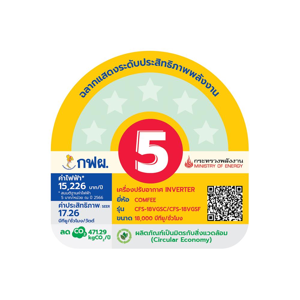 แอร์ผนัง COMFEE CFS-18VGSF 18000 บีทียู อินเวอร์เตอร์