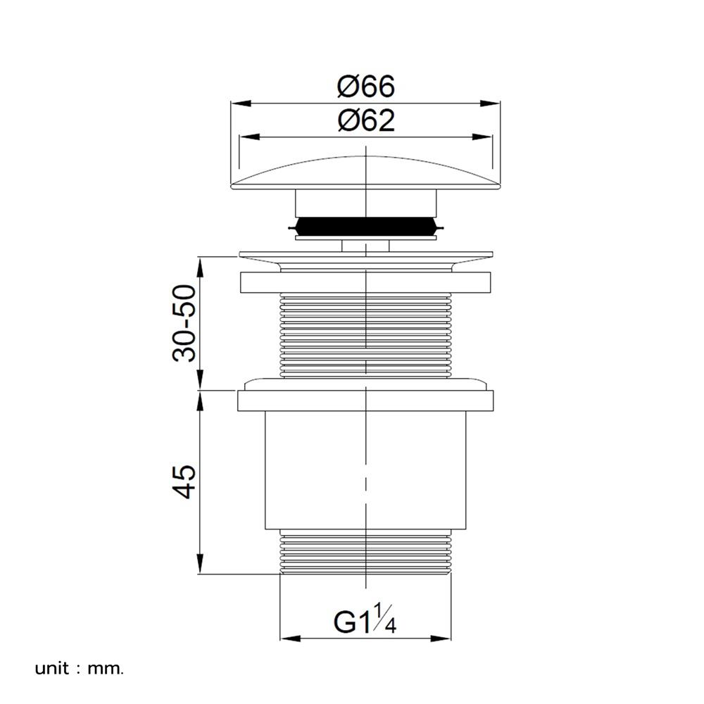 สะดืออ่างล้างหน้าแบบกด PAINI PA COU56WCPE-77