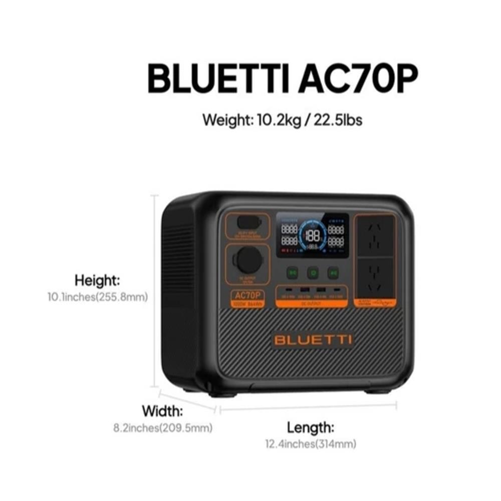 POWER BOX BLUETTI AC70P 1000 วัตต์ สีดำ