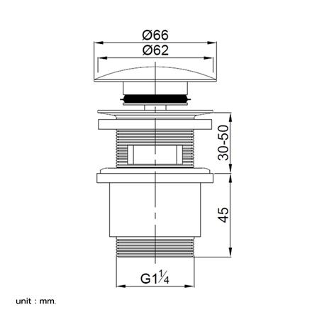 สะดืออ่างล้างหน้าแบบกด PAINI PA COU56CPE_8