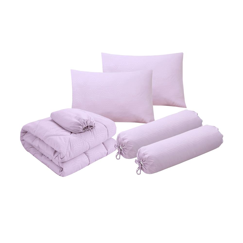 ชุดผ้าปูที่นอน 5 ฟุต (ชุด 6 ชิ้น) HOME LIVING STYLE MULTICURVE สี PURPLE