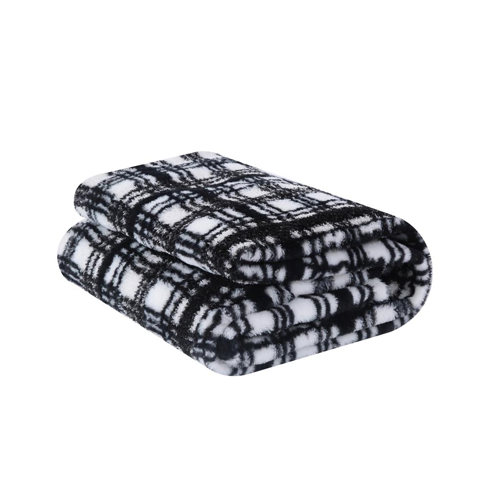 ผ้าห่ม BENETTA GRID 70x90 นิ้ว สี BLACK&WHITE