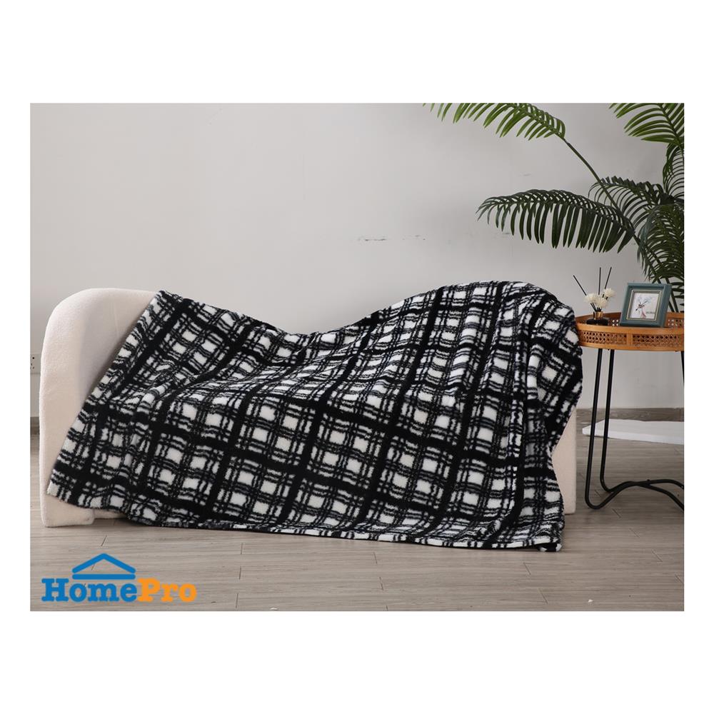 ผ้าห่ม BENETTA GRID 70x90 นิ้ว สี BLACK&WHITE