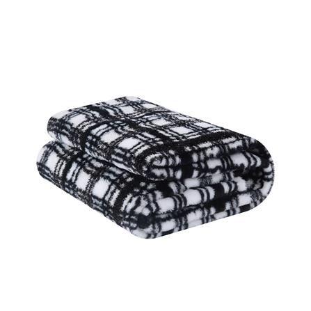ผ้าห่ม BENETTA GRID 70x90 นิ้ว สี BLACK&WHITE_0