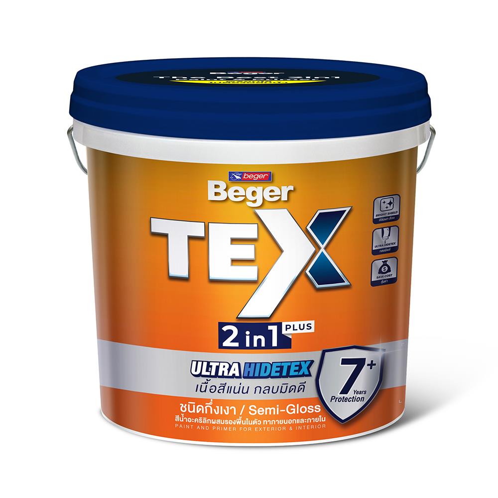 สีน้ำทาภายนอก ชนิดกึ่งเงา BEGER TEX 2IN1 BASE A 9 ลิตร