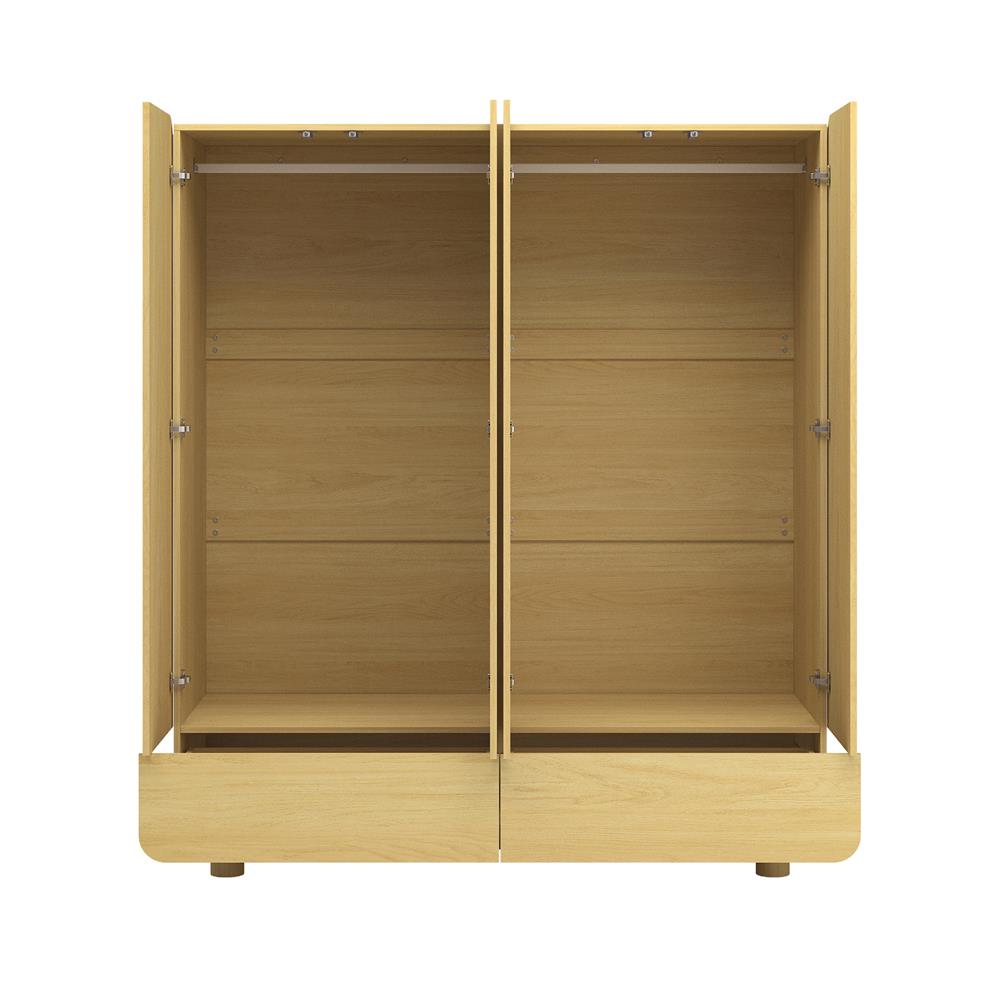 ตู้เสื้อผ้า 4 บานเปิด FURDINI LENNOX 160 ซม. สี NATURAL