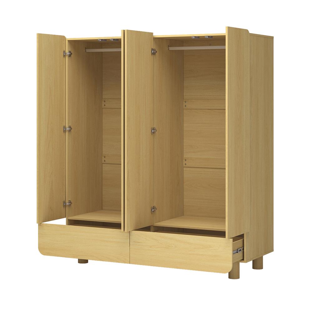 ตู้เสื้อผ้า 4 บานเปิด FURDINI LENNOX 160 ซม. สี NATURAL