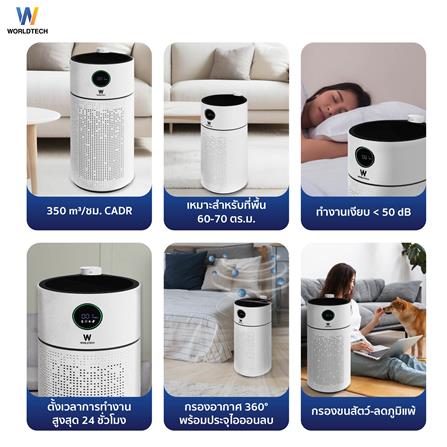 เครื่องฟอกอากาศ WORLDTECH WT-AP3408A 70 ตร.ม. สีขาว_1