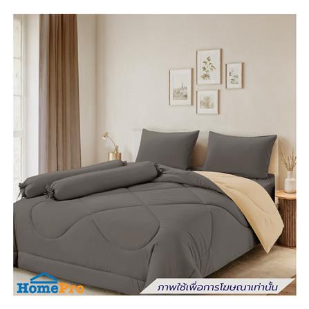 ชุดผ้าปูที่นอน 5 ฟุต (ชุด 5 ชิ้น) FROLINA MICROTEX PLUM TAUPE SF037_0