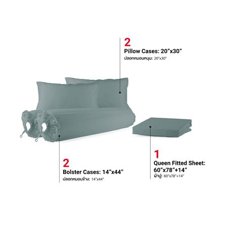 ชุดผ้าปูที่นอน 5 ฟุต (ชุด 5 ชิ้น) FROLINA MICROTEX SHADOW CLOUD SF040_2