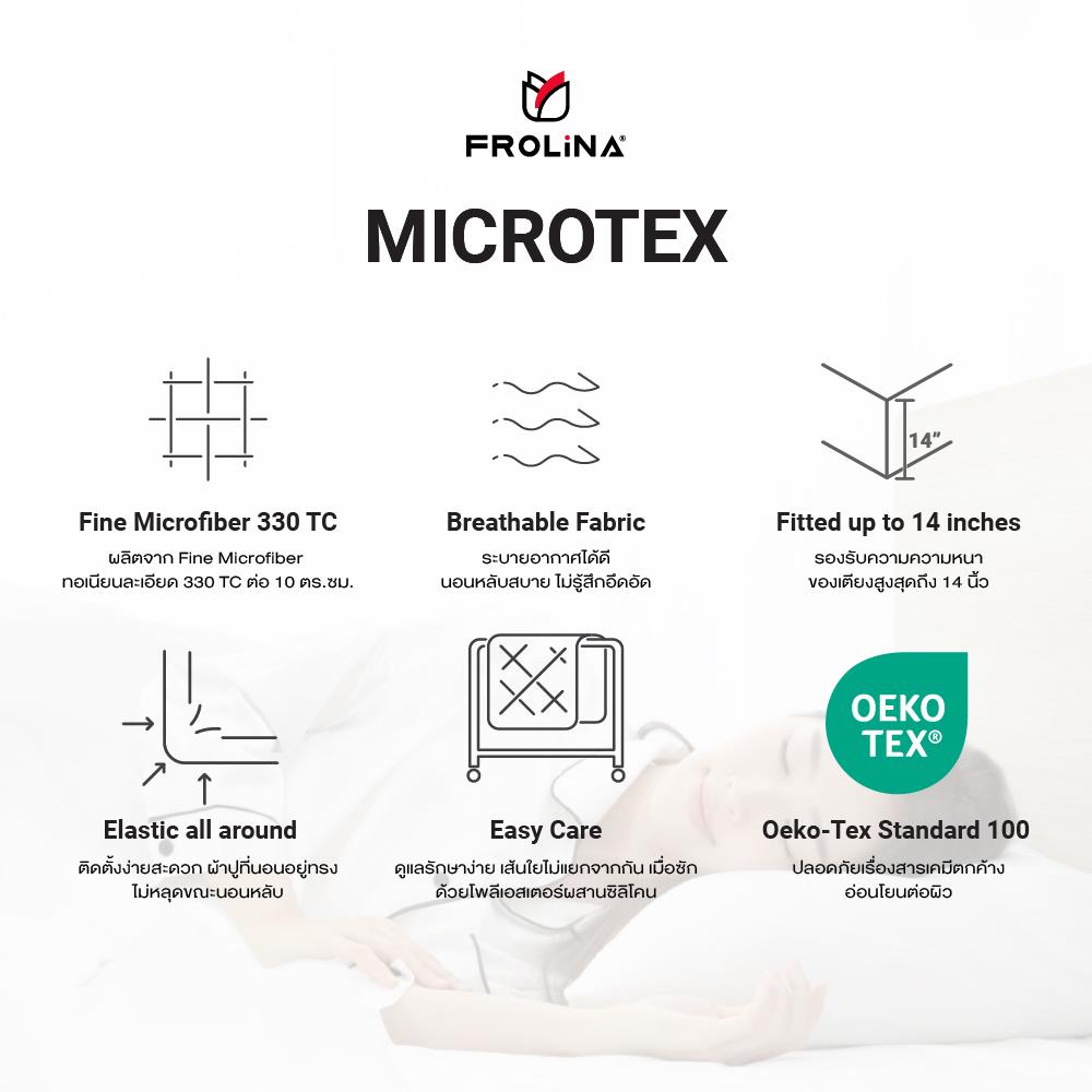 ชุดผ้าปูที่นอน 6 ฟุต (ชุด 5 ชิ้น) FROLINA MICROTEX MIDNIGHT NAVY SF039