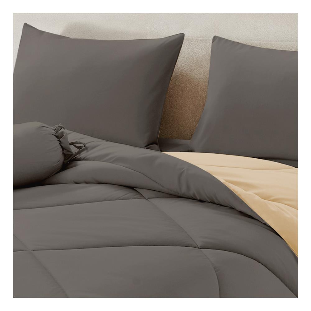 ชุดผ้าปูที่นอน 6 ฟุต (ชุด 6 ชิ้น) FROLINA MICROTEX PLUM TAUPE SF037