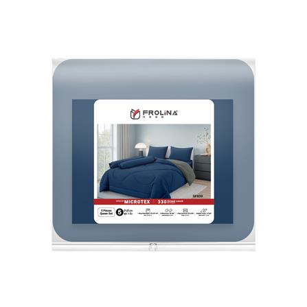 ชุดผ้าปูที่นอน 5 ฟุต (ชุด 6 ชิ้น) FROLINA MICROTEX MIDNIGHT NAVY SF039_4