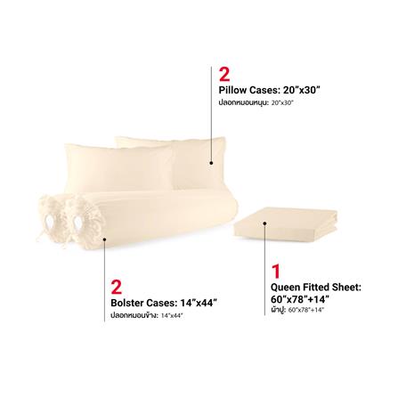 ชุดผ้าปูที่นอน 5 ฟุต (ชุด 5 ชิ้น) FROLINA MICROTEX CREAMY ROSE SF036_2