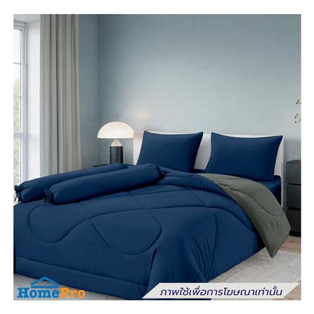 ชุดผ้าปูที่นอน 6 ฟุต (ชุด 6 ชิ้น) FROLINA MICROTEX MIDNIGHT NAVY SF039_0