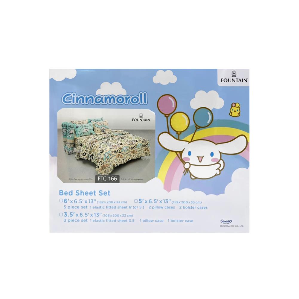 ชุดผ้าปูที่นอน 3.5 ฟุต (ชุด 3 ชิ้น) FOUNTAIN CINNAMOROLL 70105-FTC166