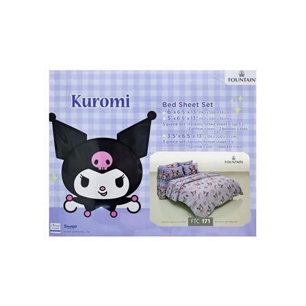ชุดผ้าปูที่นอน 6 ฟุต (ชุด 5 ชิ้น) FOUNTAIN KUROMI 70106-FTC171_3