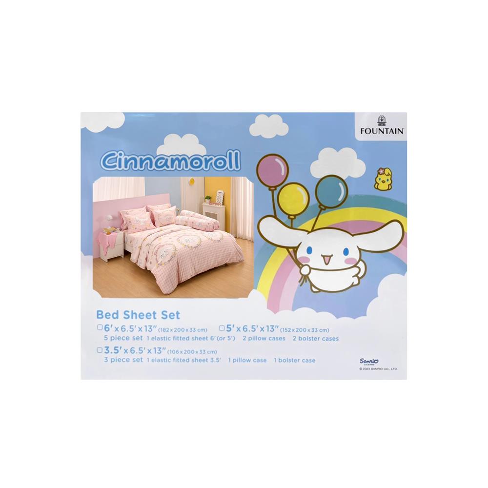 ชุดผ้าปูที่นอน 3.5 ฟุต (ชุด 3 ชิ้น) FOUNTAIN CINNAMOROLL 70105-FTC167