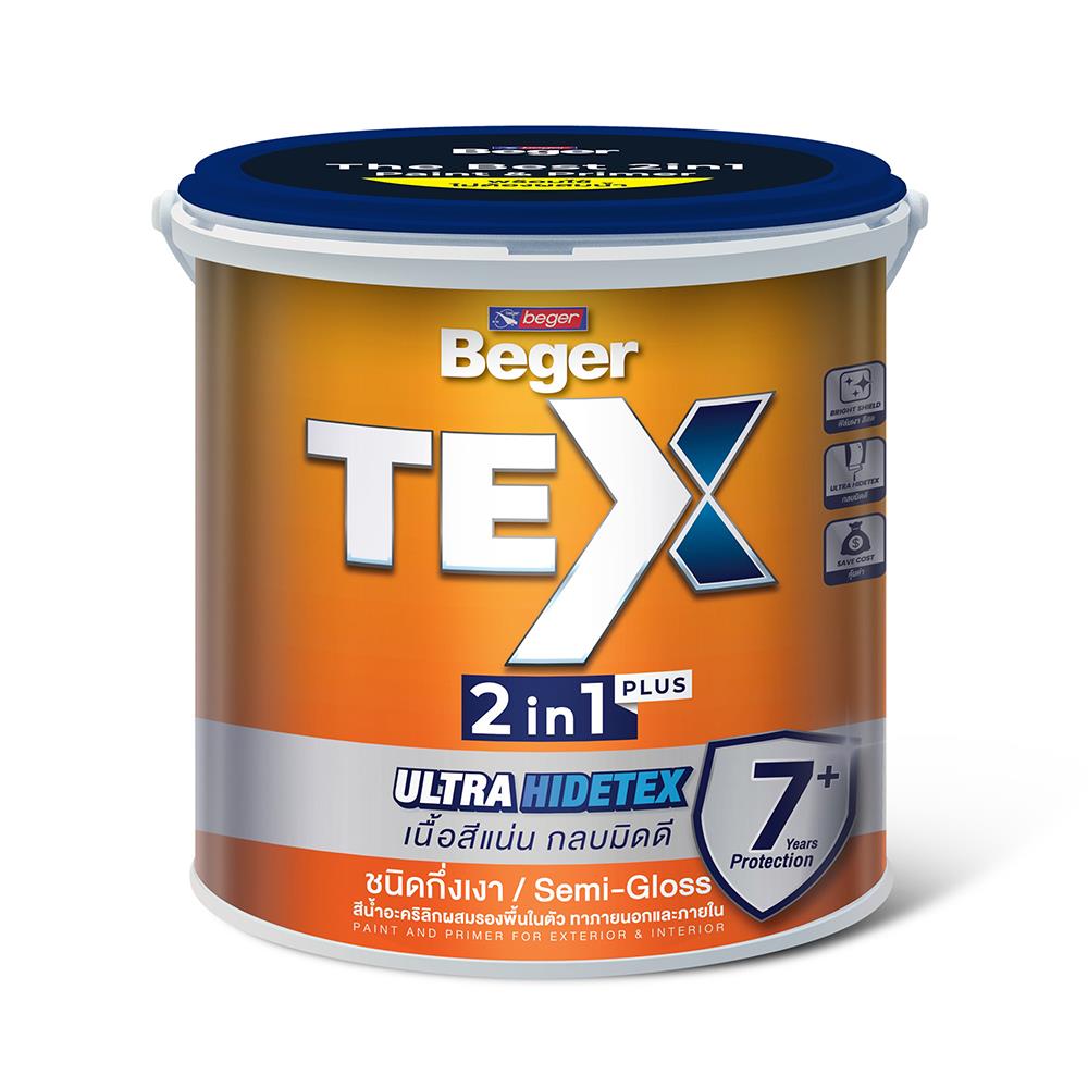 สีน้ำทาภายนอก ชนิดกึ่งเงา BEGER TEX 2IN1 BASE D 3.5 ลิตร