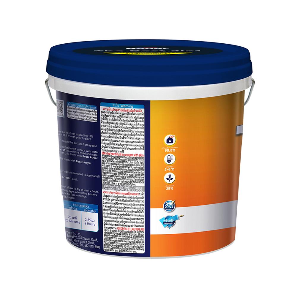 สีน้ำทาภายนอก ชนิดกึ่งเงา BEGER TEX 2IN1 BASE D 9 ลิตร