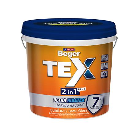 สีน้ำทาภายนอก ชนิดกึ่งเงา BEGER TEX 2IN1 BASE D 9 ลิตร_0