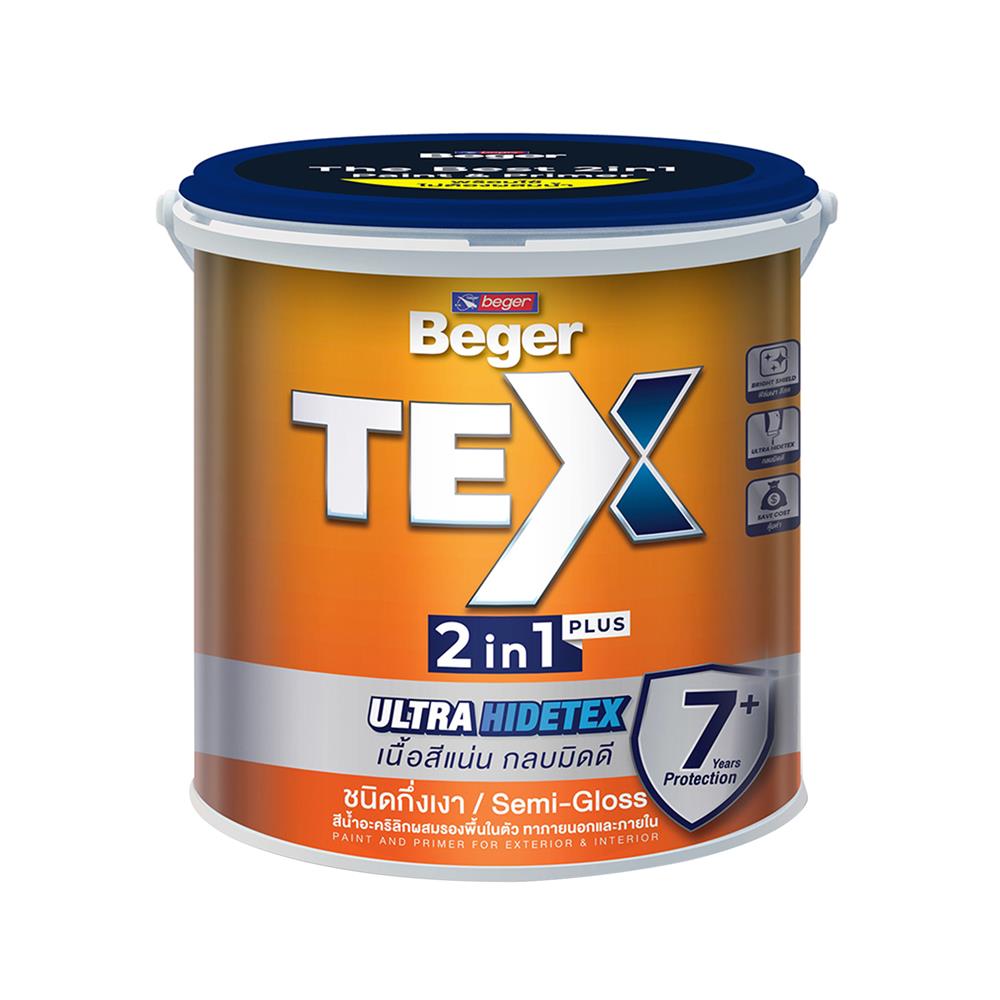 สีน้ำทาภายนอก ชนิดกึ่งเงา BEGER TEX 2IN1 BASE C 3.5 ลิตร