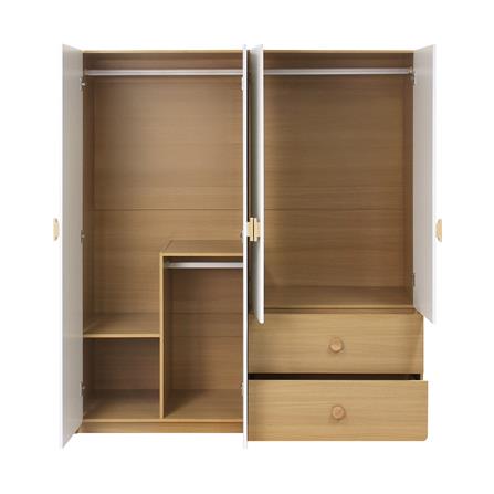 ตู้เสื้อผ้า 4 บานเปิด FURDINI MARU 160 ซม. สี NT OAK/ขาว_2