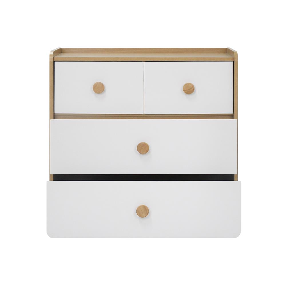 ตู้ลิ้นชัก 4 ลิ้นชัก FURDINI MARU 80 ซม. สี NT OAK/ขาว