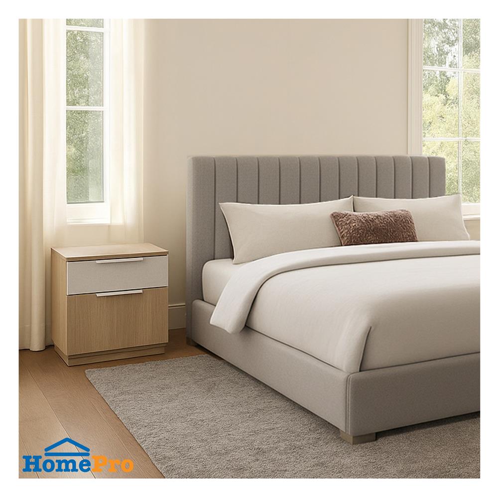 ตู้ข้างเตียง 2 ลิ้นชัก FURDINI AVANTE 45 ซม. สี URBAN CHESTNUT/COTTON LINEN