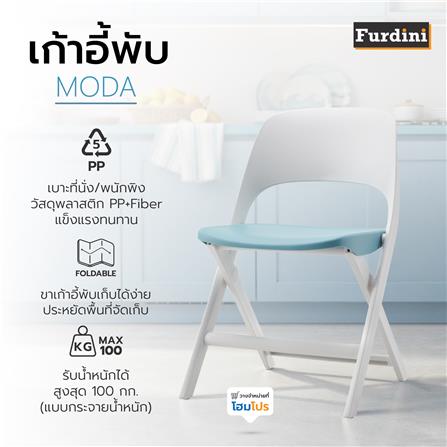เก้าอี้พับ FURDINI MODA สีฟ้า/ขาว_9