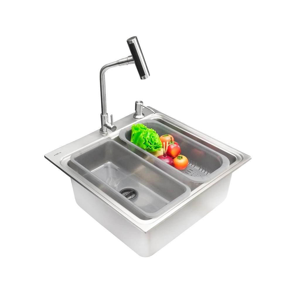 ซิงค์ฝัง 1 หลุม MEX BIX50BM-MF 51.5 ซม. สีเงิน