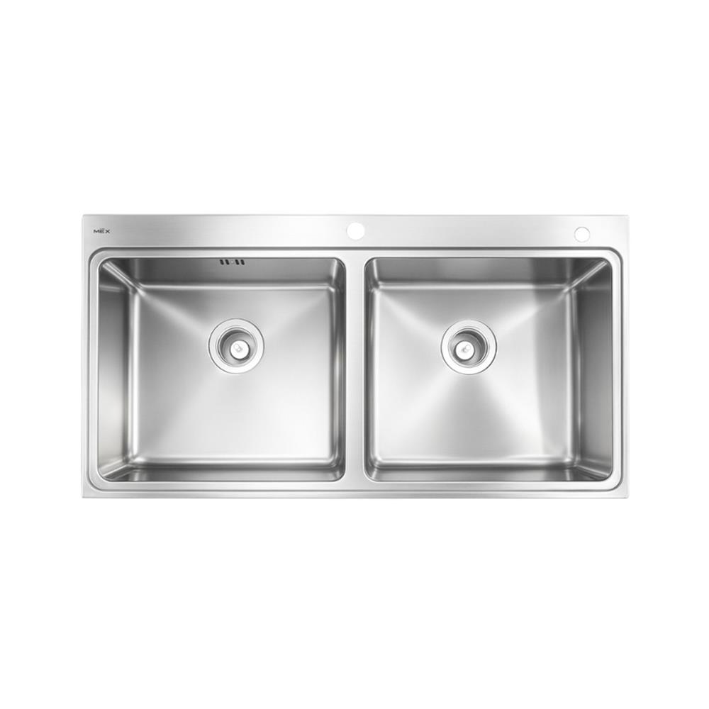 ซิงค์ฝัง 2 หลุม MEX BIX100BM-MF 100 ซม. สีเงิน