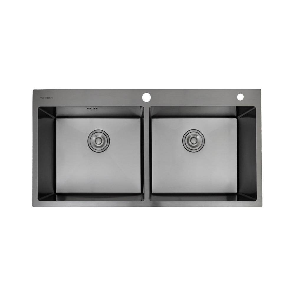 ซิงค์ฝัง 2 หลุม MESTER MSS100GM สีเทาดำ