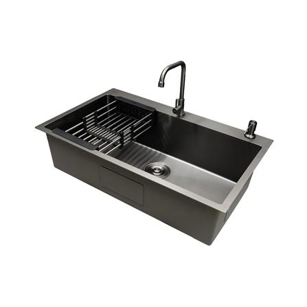 ซิงค์ฝัง 1 หลุม MESTER MSS82GM สีเทาดำ_1