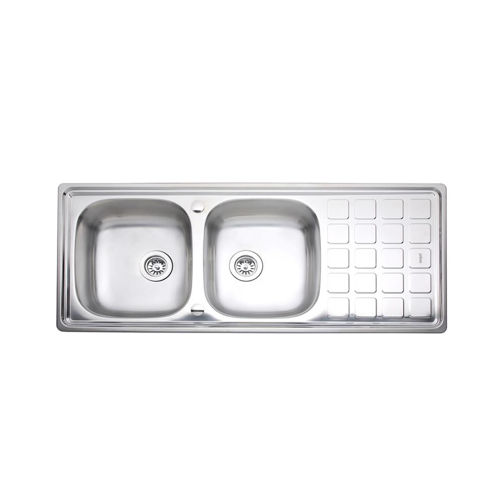 ซิงค์ฝัง 2 หลุม 1 ที่พัก PREMA PM841TD2B 120 ซม. สีเงิน