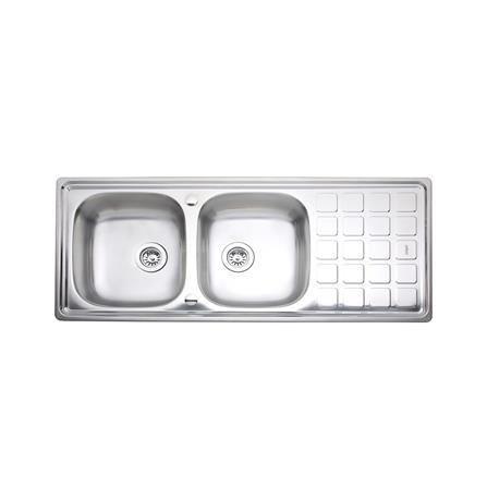 ซิงค์ฝัง 2 หลุม 1 ที่พัก PREMA PM841TD2B 120 ซม. สีเงิน_0