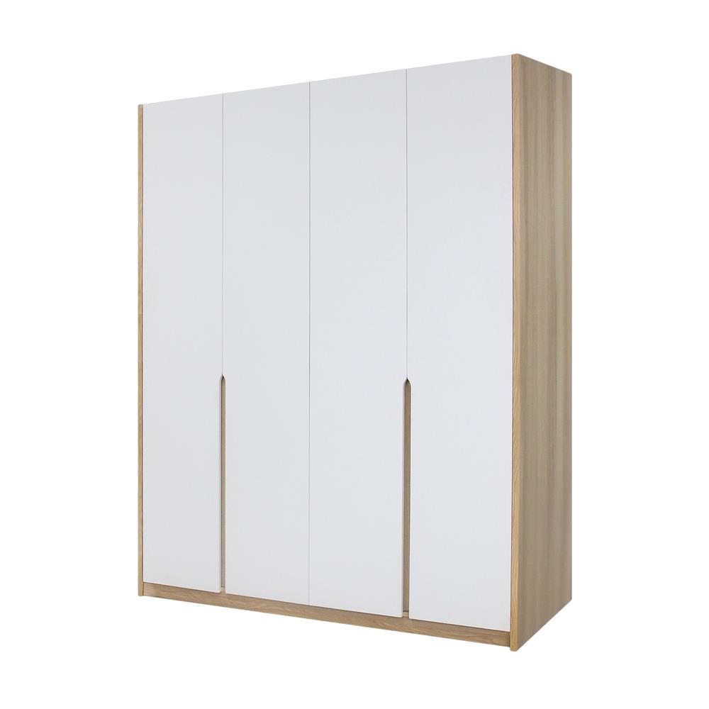 ตู้เสื้อผ้า 4 บานเปิด FURDINI NATURE 160 ซม. สีโอ๊ค/ขาว_1