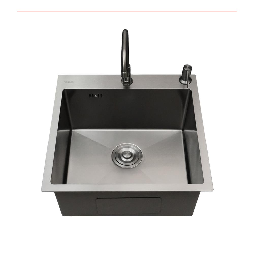 ซิงค์ฝัง 1 หลุม MESTER MSS50GM สีเทาดำ