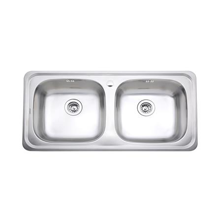 ซิงค์ฝัง 2 หลุม PREMA PM841T1B 100 ซม. สีเงิน_0