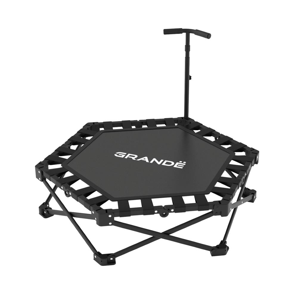 แทรมโพลีนหกเหลี่ยมแบบพับ GRANDE สีดำ