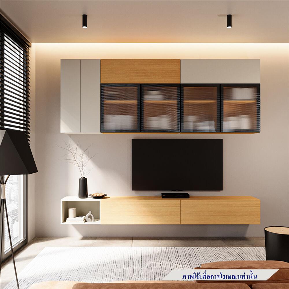 ชุดตู้วางทีวี SB BUILT IN WISEST 19239327 300 ซม. สีเทา/น้ำตาล