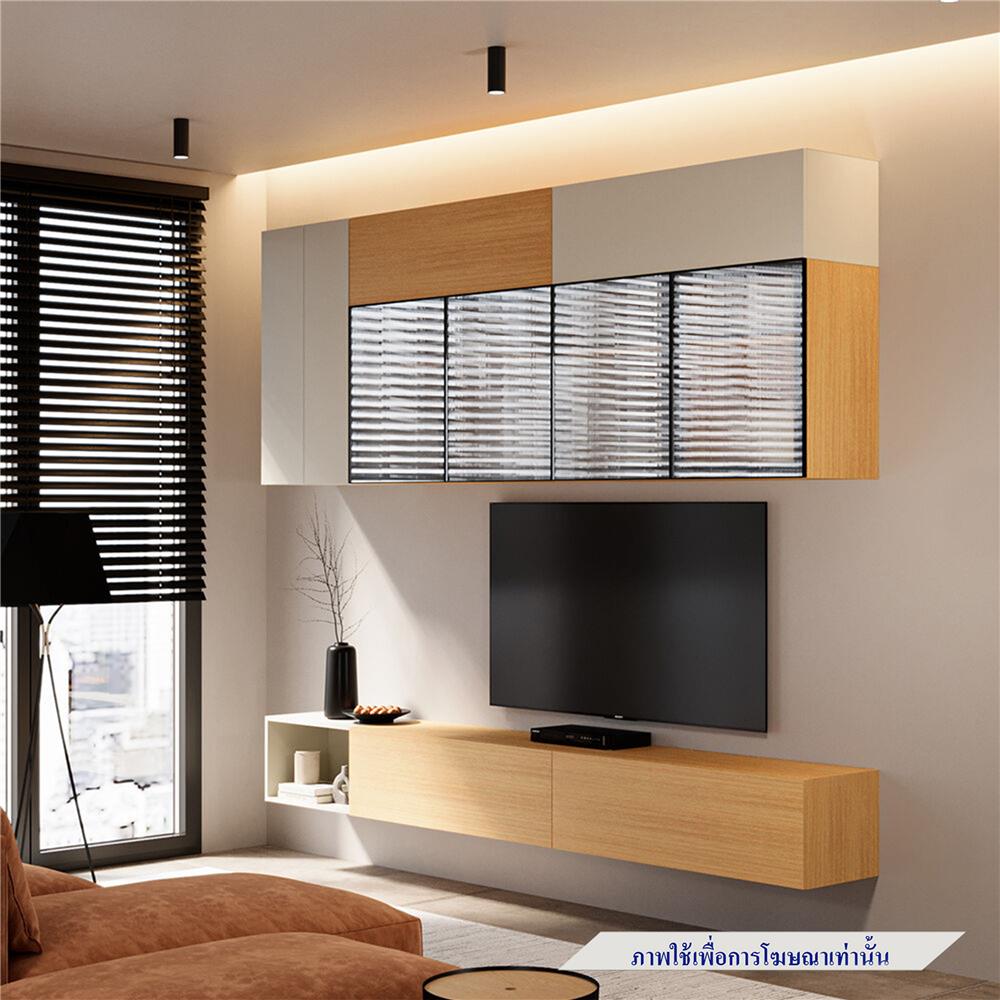 ชุดตู้วางทีวี SB BUILT IN WISEST 19239327 300 ซม. สีเทา/น้ำตาล