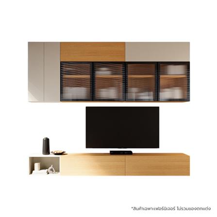 ชุดตู้วางทีวี SB BUILT IN WISEST 19239327 300 ซม. สีเทา/น้ำตาล_0