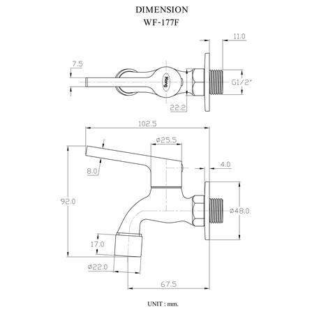 ก๊อกล้างพื้น HANG WF-177F_3