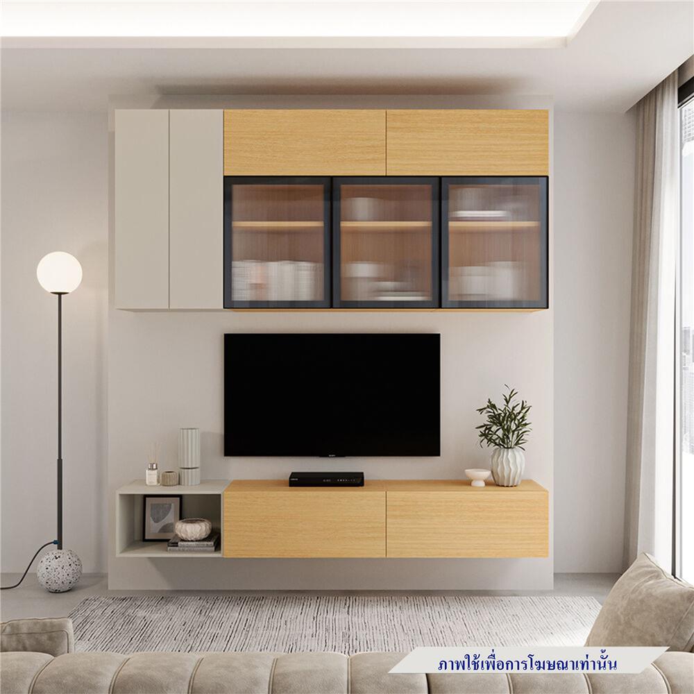 ชุดตู้วางทีวี SB BUILT IN WISEST 19239326 240 ซม. สีเทา/น้ำตาล