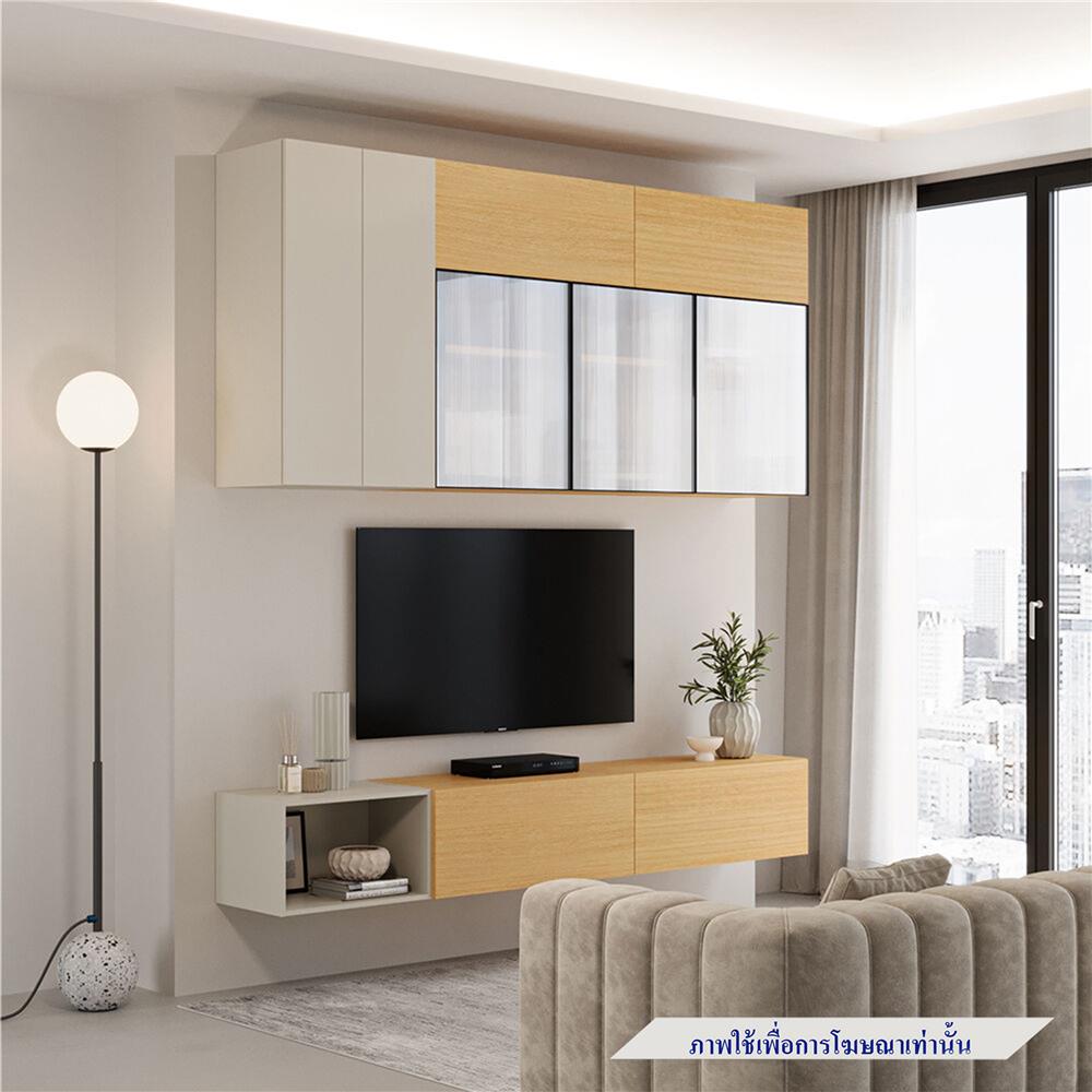 ชุดตู้วางทีวี SB BUILT IN WISEST 19239326 240 ซม. สีเทา/น้ำตาล