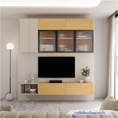 ชุดตู้วางทีวี SB BUILT IN WISEST 19239326 240 ซม. สีเทา/น้ำตาล_1