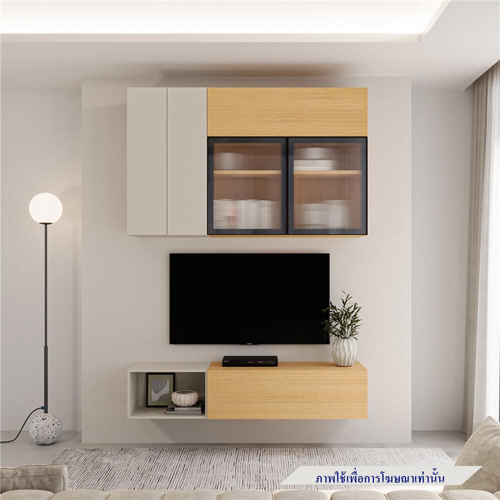 ชุดตู้วางทีวี SB BUILT IN WISEST 19239325 180 ซม. สีเทา/น้ำตาล